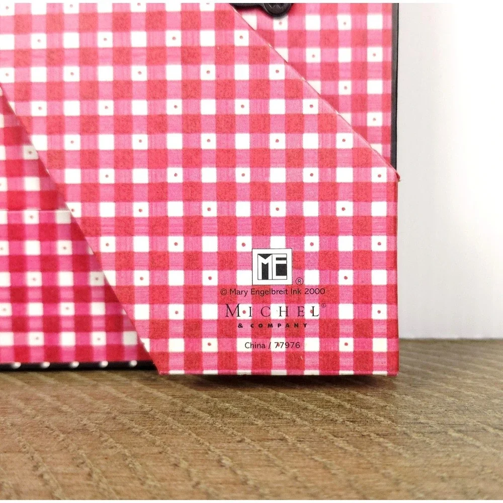 Mary Engelbreit Scottie Dogs and Cherries Gingham‎ Picture Frame Michel Vintage